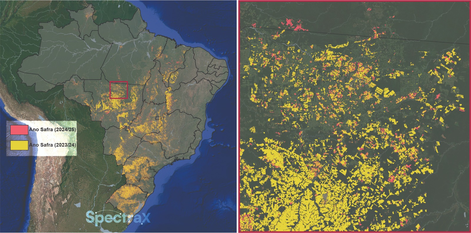 Soja avança 12% e ocupa mais de 52 milhões de hectares no Brasil, revela mapeamento inédito da SpectraX
