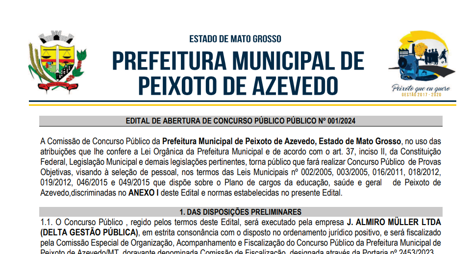 Justiça determina nomeação de aprovadas em concurso de Peixoto de Azevedo e expõe descaso da gestão municipal
