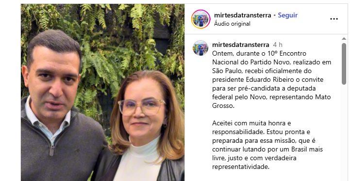 Mirtes aceita convite do NOVO e deverá ser candidata a deputada federal em Mato Grosso