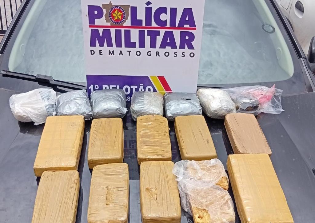 Ação integrada da PM e PRF apreende 14 quilos de entorpecentes em Ribeirão Cascalheira