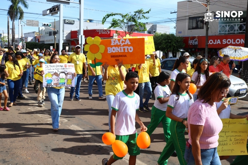 Prefeitura de Sinop realiza caminhada alusiva ao Maio Laranja nesta sexta (29)