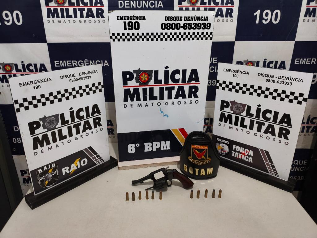 Polícia Militar prende faccionado com arma de fogo em Cáceres