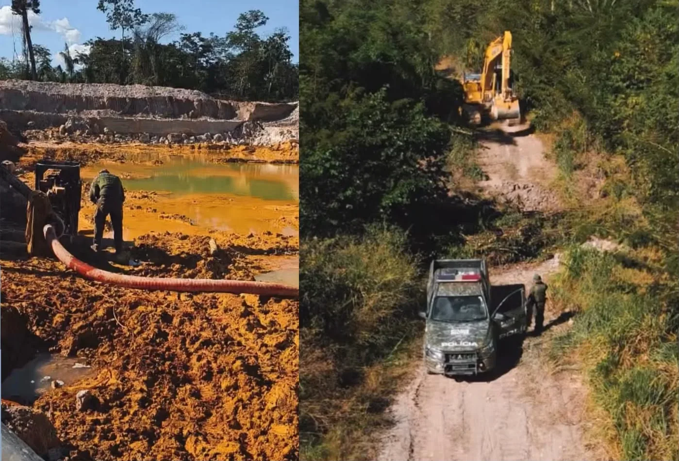 Batalhão desmonta garimpo ilegal e apreende máquinas em propriedade rural