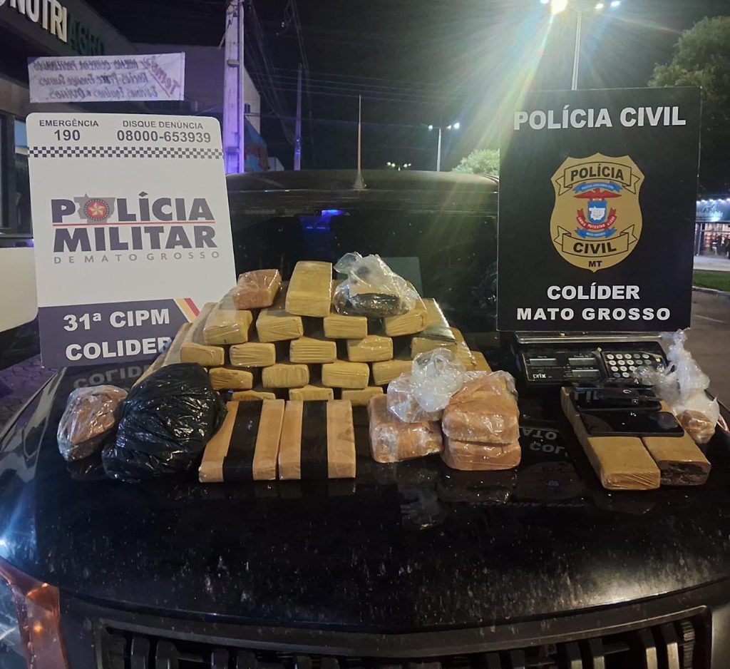 Ação integrada da PM e PJC apreende 32 quilos de entorpecentes em Colíder