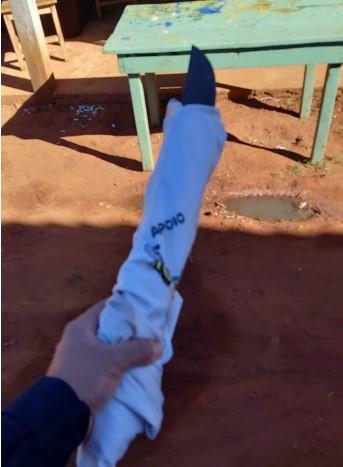 Em Brasnorte PM prende homem suspeito por tentativa de homicídio utilizando um facão