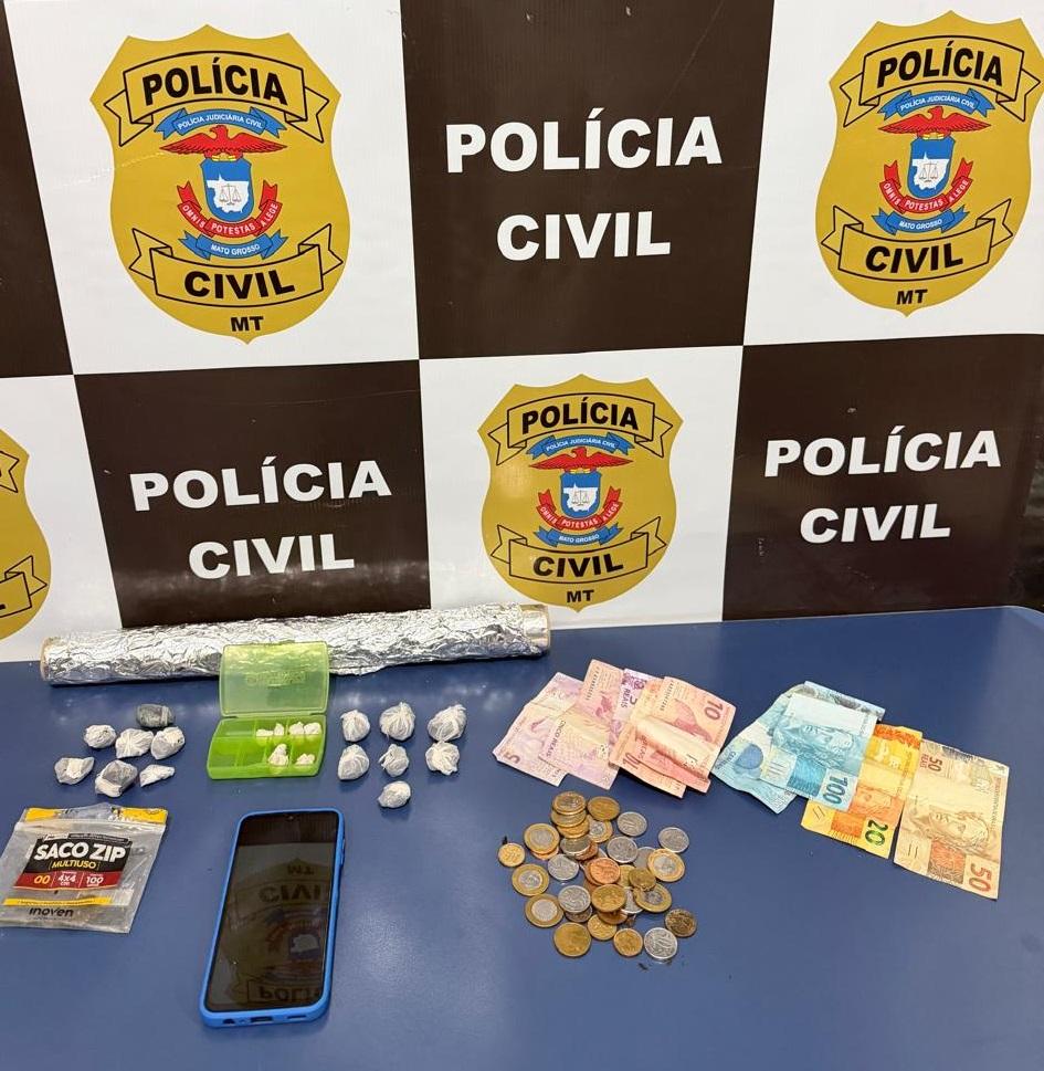 Polícia Civil prende autor de roubo em Nova Xavantina e apreende drogas