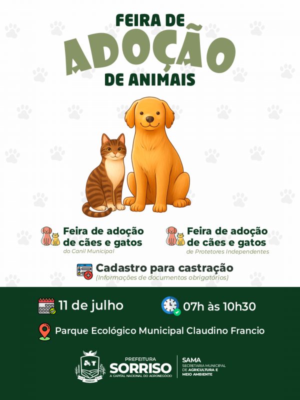 Sama promove mais uma edição da feira de adoção de pets em Sorriso