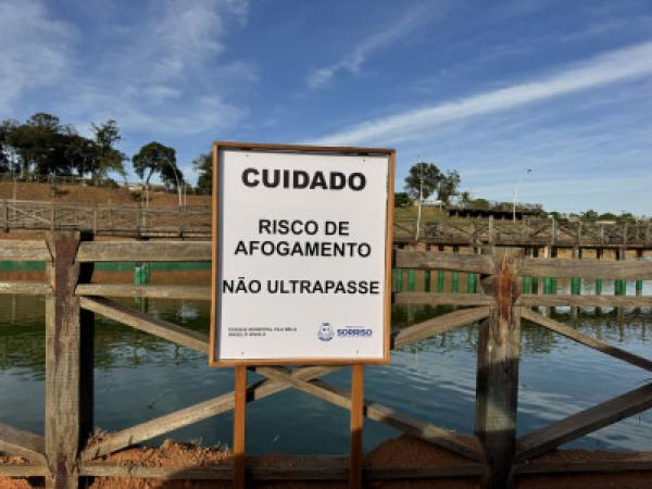 Com início do recesso escolar, Sama reforça: é proibido tomar banho nos lagos dos parques municipais de Sorriso